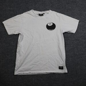 WESC Magic 8 Ball Shirt Mens Large White Graphic Tee Hazy Ask Again Later